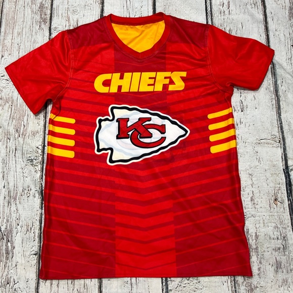 KC Chiefs Flag Football Kansas City Boys Kids Reversible Jersey Youth - Picture 4 of 5
